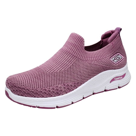 

fvwitlyh Sneakers for Women Clearance Womens Slip On Sneakers Perforated Quilted Casual Shoes Fashion Walking Flats