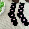 thumbnail image 2 of Caywon Unisex Casual Valentine's Day Heart Print Cotton Socks Knitted Mid Calf Socks Soft Cotton Fabric Comfortable for Daily Wear Adorable Heart Patterns, 2 of 5