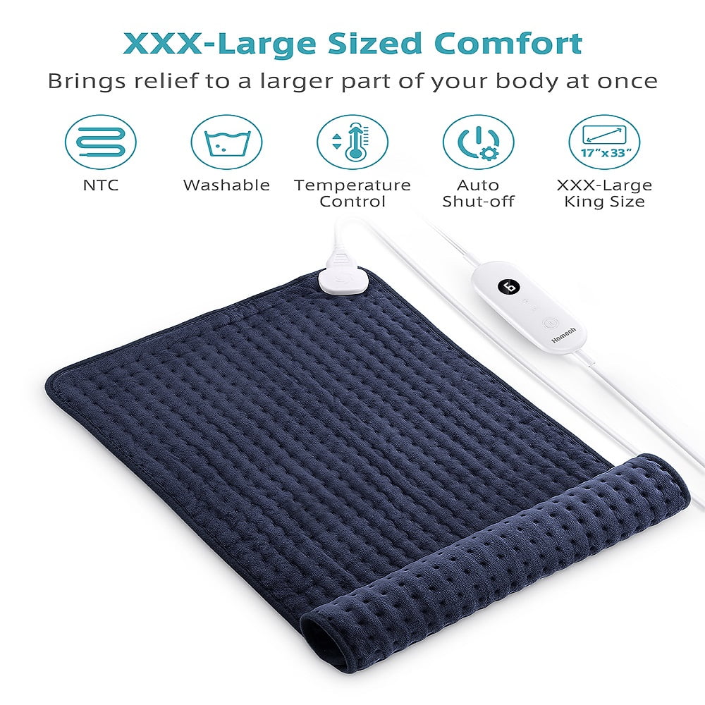 FirstE Heated Throw Pillow, 17.7 x 17.7 Heating Lumbar Support Pillow for  Pain Relief, Menstrual Cramp,3 Heat Settings,3H Auto-Off, Power Bank(NOT