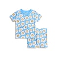 thumbnail image 2 of Wonder Nation Toddler Boys Short Sleeve Tee and Shorts Cotton Tight Fit Pajama Set, 4-Piece, Sizes 12M-5T, 2 of 7