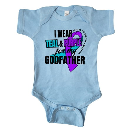 

Inktastic Suicide Prevention I Wear Teal and Purple for My Godfather Gift Baby Boy or Baby Girl Bodysuit