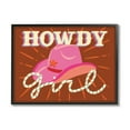 thumbnail image 2 of Stupell Industries Howdy Girl Cowboy Hat Phrase Inspirational Painting White Framed Art Print Wall Art, 2 of 5