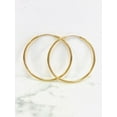 thumbnail image 4 of Endless Hoop Earrings Real Gold Filled 30x30mm For Womens / Argollas Arracadas en Oro Laminado Mujer / Hoop for Everyday, 4 of 5