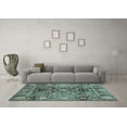thumbnail image 3 of Ahgly Company Indoor Round Abstract Light Blue Modern Area Rugs, 5' Round, 3 of 4