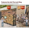 thumbnail image 4 of Firewood Rack Outdoor 8ft Heavy Duty Logs Holder for Indoor Fireplace Metal Wood Pile Storage Stacker Organizer, Matte Black, 4 of 7