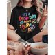 thumbnail image 1 of Women'S Fashion T-shirt, Women'S Casual Round Neck T-shirt, 'Colourful Words GoodDay Brush' Print, Fashionable And Casual Spring/summer Sports Short-sleeved Tops, 1 of 6