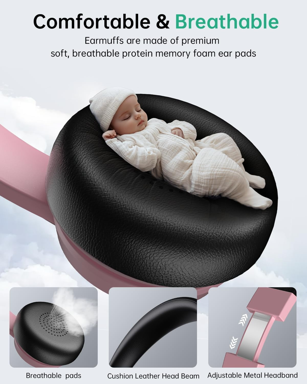 Froura 2.4GHz Wireless Headset with Microphone for Work with AI Noise Cancelling & Mic Mute, Bluetooth V5.3 Headphones with Microphone for Computer, Mac, Laptop, Phone, Zoom, Call Center - Pink
