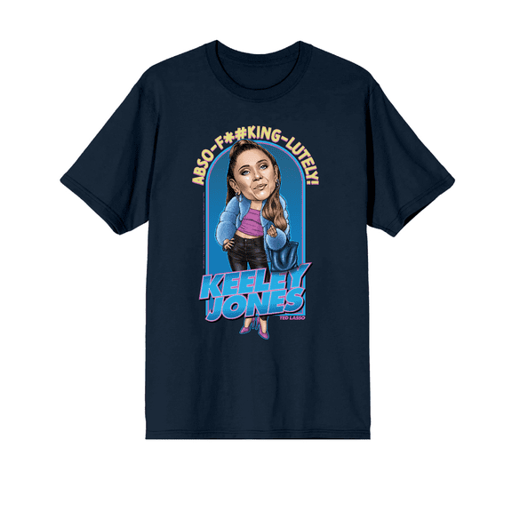 Ted Lasso Keeley Jones Bobble Head Crew Neck Short Sleeve Navy Men's T-shirt -Large