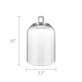 thumbnail image 2 of 10" High & 7.5" Wide Handmade Sturdy Clear Glass Cloche Dome, Bell Jar,  Tabletop Decorative Case For Plants, Trinkets, Cakes, Figurines, LED Light String, 2 of 6