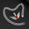 thumbnail image 4 of Hip Hop Cuban Chains Red Gemstone Wing Pendant Diamond Cuban Necklace for Men and Women 15mm Necklaces Jewelry Iced Out Bling Chain, 4 of 6