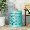 thumbnail image 2 of Cristino Outdoor Iron Side Table, Teal, Multi-Color, 2 of 7