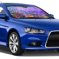 thumbnail image 5 of Uemuo Colorful Purple Cosmos Flower Pattern Accordion Car Windshield Sun Shade, Foldable Reflective Sun Visor for Car, Reflector Windshield Sunshade-, 5 of 7