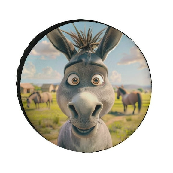 Camper Spare Tire Cover Funny Donkey Camping Wheel Protectors Tyre Covers Weatherproof Wheel Covers Donkey Lovers Tire Cover for Trailer SUV Truck Camper Travel Trailer Accessories 12 Inch