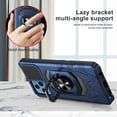 thumbnail image 4 of For T-Mobile REVVL 6 Pro 5G TMAF035G Robotic Kickstand Cover Phone Case + Tempered Glass - Blue, 4 of 5
