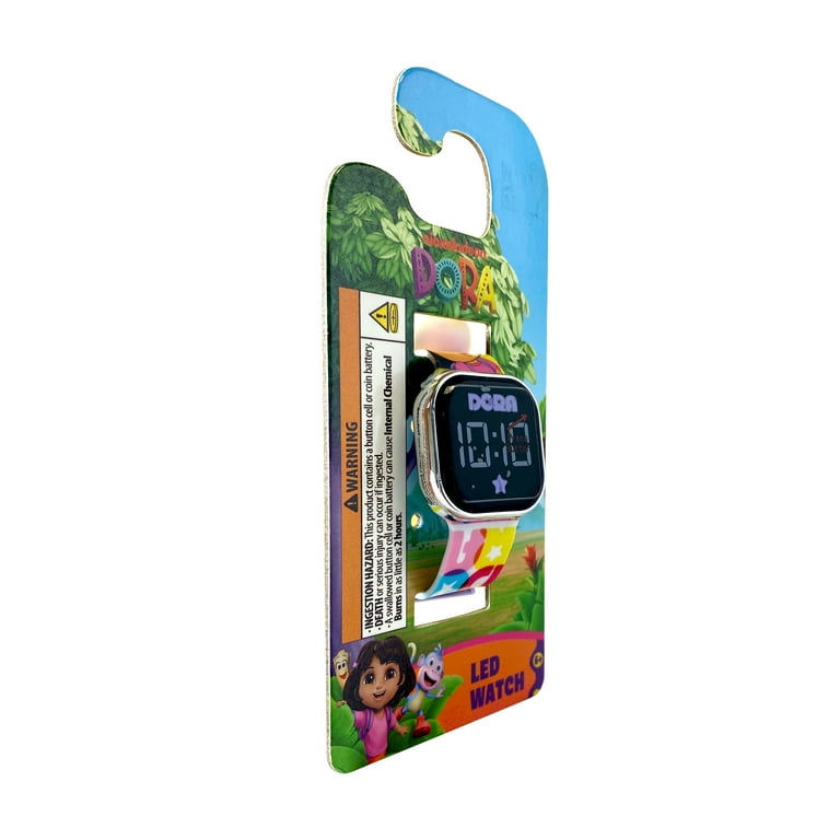 Dora The Explorer Unisex Childrens LED Watch With Square Caseand