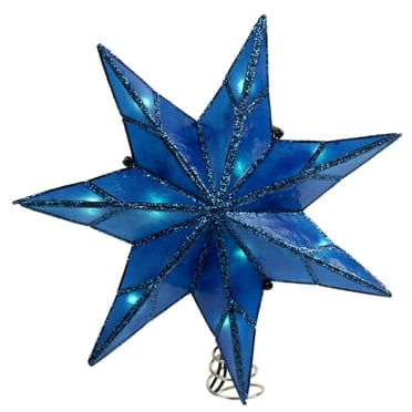 Kurt Adler 10-Light 7-Point Blue Capiz Star Treetop