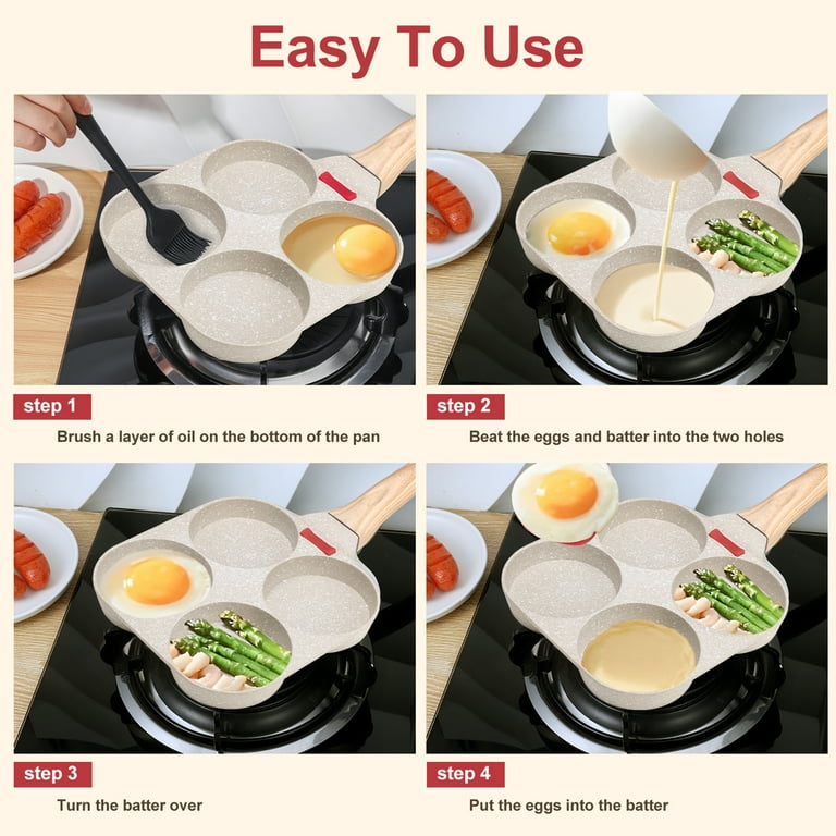 Luiisis 4-Cup Nonstick Egg Frying Pan with Spatula photo 3