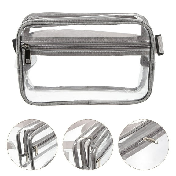 MERRYHAPY Grey Transparent PVC Waist Bag with Adjustable Belt for Sports, Travel, and Daily Use
