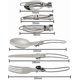thumbnail image 2 of 3 Piece Folding Camping Cutlery Set, Stainless Steel Portable Cutlery Spoon with Nylon Bag Outdoor Travel Cutlery Set for Picnic, Hiking, 2 of 4