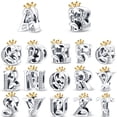 thumbnail image 2 of 100 % Plata Esterlina 925 Pandora Charm 26 Letras Con Barbas Corona Letra Colgante Adecuado Para Pulsera diy Moda Joyería Regalo Gao Jiahui unisex, 2 of 2