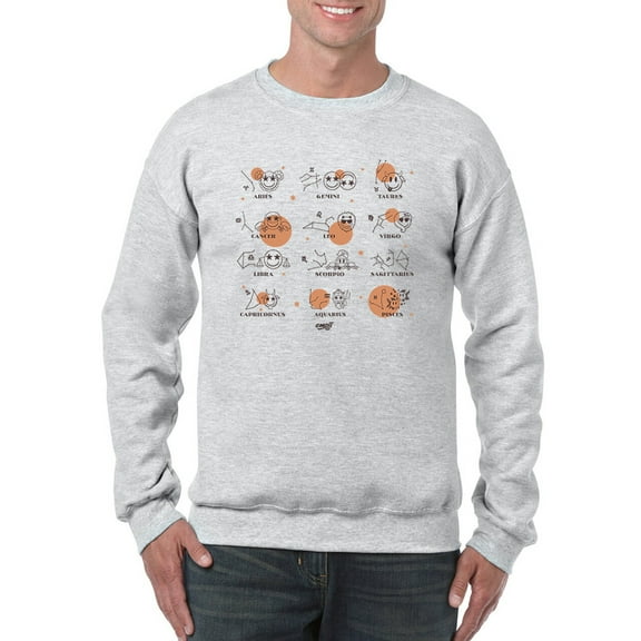 Celestial Zodiac Emoji - Astrology Horoscope Constellation Men's Sweatshirt