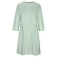 thumbnail image 4 of VEKDONE 2026 Women Cotton and Linen Shirt Dress Neck Long Sleeve Casual Loose Maxi Dresses with Two Pockets, 4 of 5