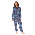 thumbnail image 2 of FORMRS Onesies Pajama for Adults Unisex Hoodie Winter Jumpsuit One Piece Sleepwear, Sizes S-2XL, Blue Fireworks Pattern, 2 of 7