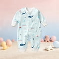 thumbnail image 7 of Bovxnpu Newborn Bodysuits Print Long Sleeve Crewneck Snap Romper Toddler Infant Outfits, 7 of 7
