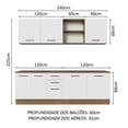 thumbnail image 3 of Cocina Integral Modular Madesa Agata 240cm Marrón/Blanco, 3 of 5