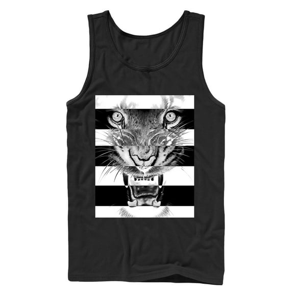 Men's Lost Gods Tiger Stripes Tank Top Black 2X Large
