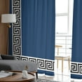 thumbnail image 4 of Navy Blue Semi Sheer Curtains 72 Inch Length 2 Panels Set, Black Modern Geometric Abstract Art Aesthetics Sheer Kitchen Curtain Privacy Voile Window Curtain for Living Room Bedroom Rod Pocket Drapes, 4 of 7