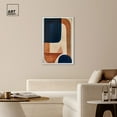 thumbnail image 3 of Blue With Cream Canvas Midcentury Abstract Wall Art by Art Remedy, Silver Frame, 30" x 45", 3 of 7