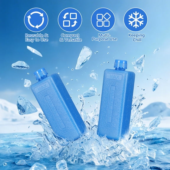 Reusable Air Conditioner Fan Ice Packs Cooling Gel Blocks for AC Fans, Lunch Boxes, Camping, Picnic, Fishing, and Shipping