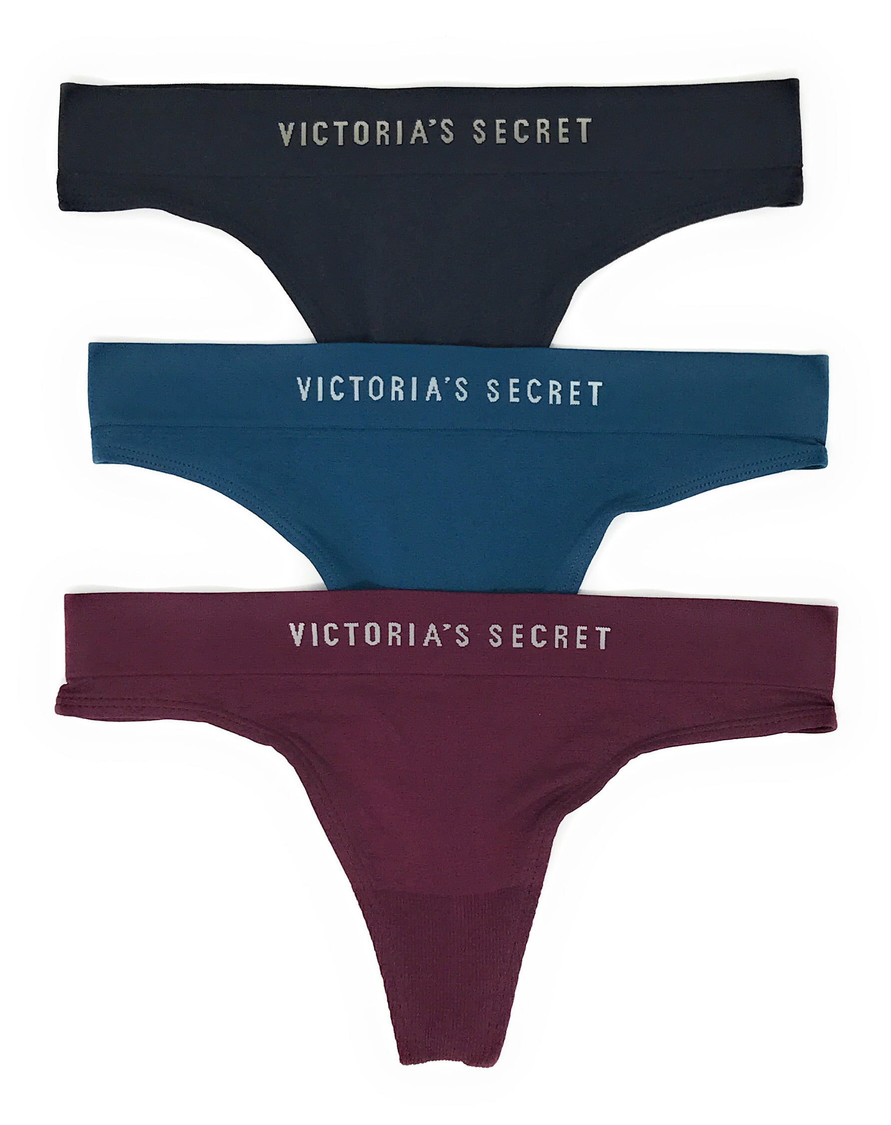 Victoria’s Secret Multicolor Floral~ Logo Seamless Thong Panty Size Medium 
