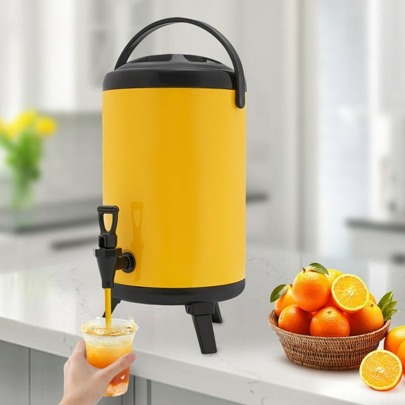 Stainless Steel Insulated Beverage Dispenser for All kinds of Parties, Outdoor Picnics to Hold Hot Chocolate, Milk Tea, Iced Tea, and Other Cold and Hot Drinks