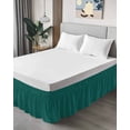 thumbnail image 4 of Aventurine Bed Skirt California King Size 18" Drop Emerald Green Solid Color Ruffled Wrap Around Bed Skirts Adjustable Elastic Bedskirt Dust Ruffle for California King Size Bed, 4 of 7
