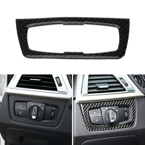 Embellecedor de cubierta de interruptor de faro, interior de coche de fibra de carbono, cubierta de interruptor de faro, accesorio interior de coche, construcción robusta