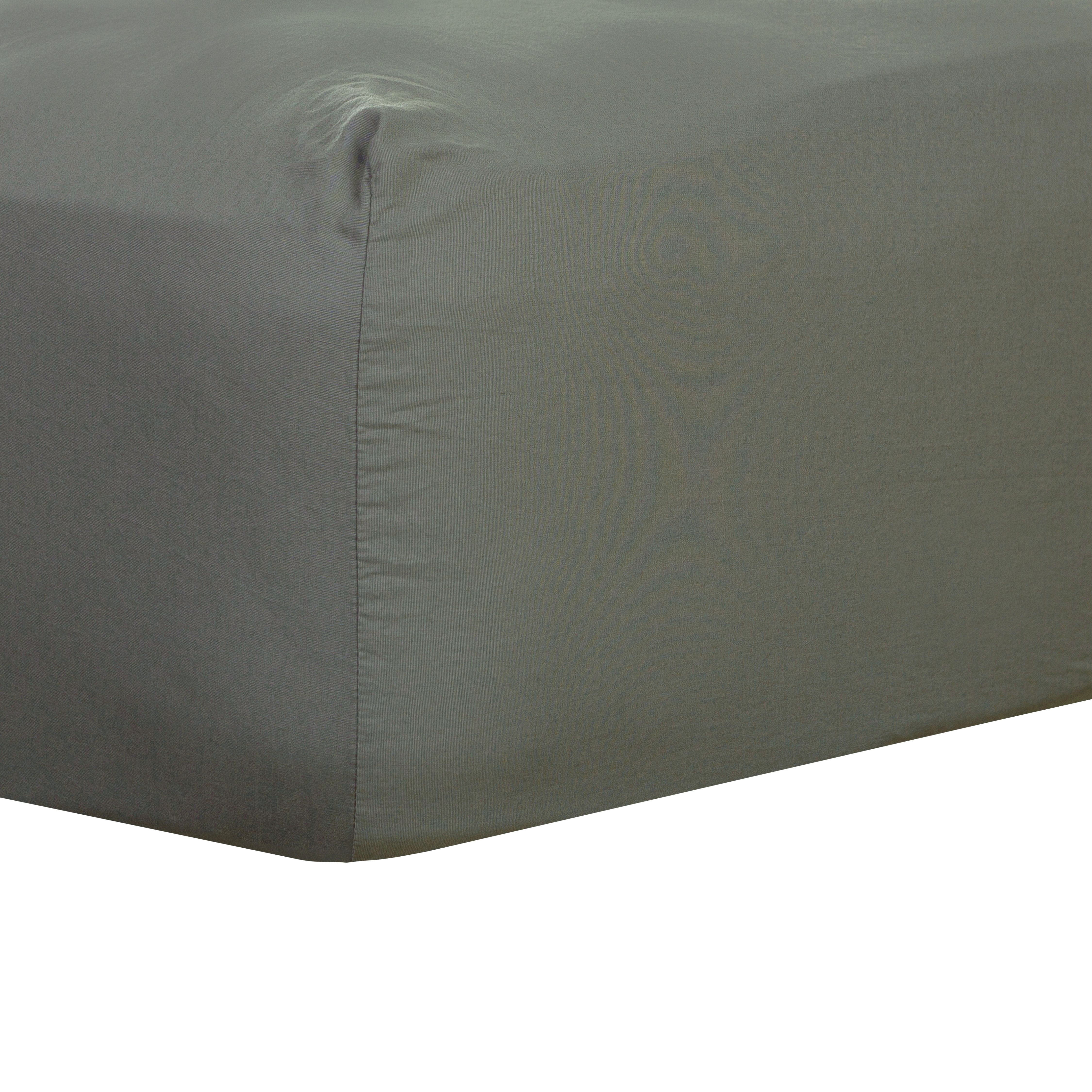 Better Homes & Gardens Washed Cotton Percale 300 Thread Count Sheet Set, Twin, Green