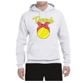thumbnail image 2 of Wild Bobby, Tennis Mom Cute Bow Ribbon Tennis Ball, Mother's Day, Unisex Graphic Hoodie Sweatshirt, White, Small, 2 of 3