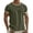 Green, variant on GUZOM Mens Ringer T-Shirt Cotton Linen Blend, Olive Green Vintage Style Breathable Casual Short Sleeve Tee,Size L