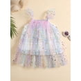 thumbnail image 2 of Vestido Para NiñAs Mangas Voladoras Camisetas Sin Mangas Con Lentejuelas Estrella XBTCLXEBCO Morado;18-24 Meses, 2 of 6