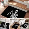 thumbnail image 5 of Entryway Rug 2'x3', Halloween Funny Skull Small Rug for Kitchen Bathroom Door Mat Indoor Entrance, Scary Skeleton Abstract Black Non-Slip Area Rugs Floor Mats Carpet Front Door Rugs, 5 of 8