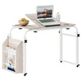 thumbnail image 3 of 40cm Adjustable Overbed Table - Tilt Desktop with 360° Wheels & Side Shelf, Height/Length Customizable, 3 of 8