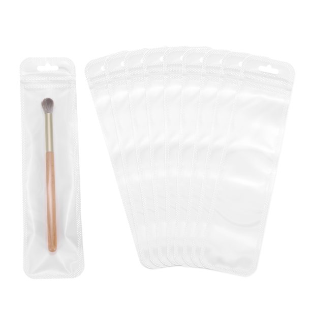 Bolsas de Plástico para Joyería Uxcell 2.2" x 8.7", 100Pcs Bolsa de Cierre Reutilizable Transparente con Agujero para Colgar para Empaque de Collares y Envío, Blanco