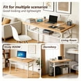 thumbnail image 5 of HDOFM 39.4 Inch Folding Computer Desk - Portable Activity Table Conference Table Home Office Desk, Attached storage rack,No Assembly,Teak, 5 of 7