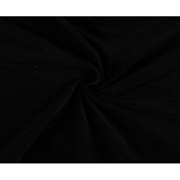 Black Velveteen Single-Sided 43" Wide Cotton Fabric by the Yard (7483M-1D)
