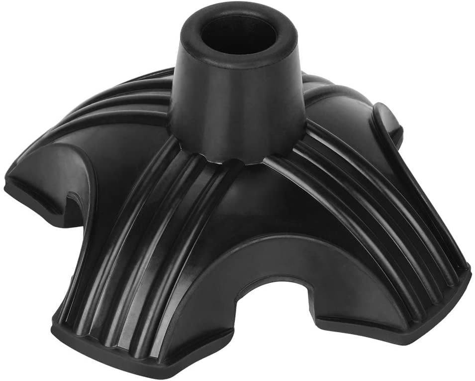 SupreGear Quad Support Cane Tip, Non-Slip Self Standing Rubber Cane Tip 4 Point Quad Cane Tip Replacement for 3/4(0.75) Inch Diameter Standard Walking Canes Folding Canes Cane Accessory, Black