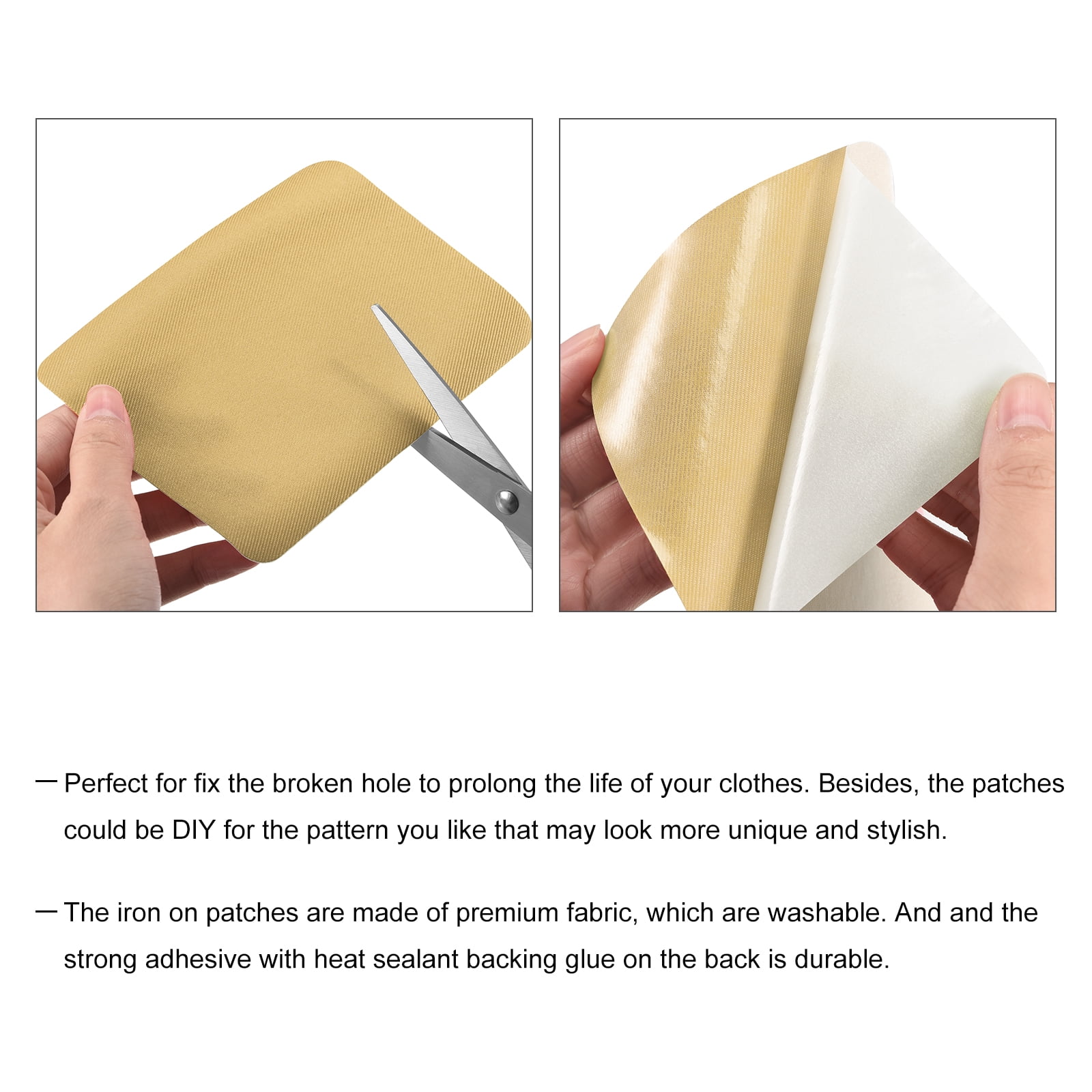 Unique Bargains Fabric Patch Iron-on Patches for Hole Repairing and Decoration Khaki