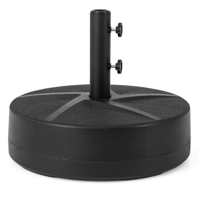 Costway Base Ronde pour Parasol de Patio avec 2 Boutons Réglables et 3 Adaptateurs Extérieur pour le Bord de la Piscine