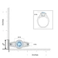 thumbnail image 4 of ANGARA Natural Round 1.6 ct Aquamarine Split Shank Ring with Diamond Halo in 14K White Gold for Women (Size-8mm) | March Birthstone, Anniversary, Jewelry Gift for Women | Natural Aquamarine Ring, 4 of 9